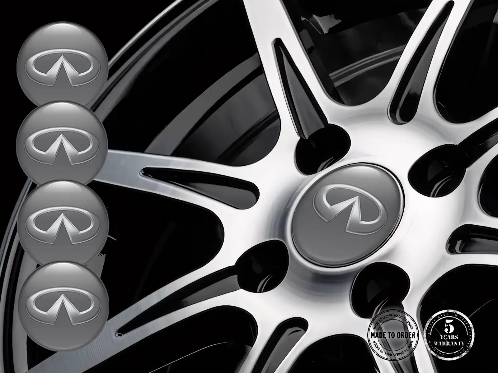 Infiniti Édition Insigne Roue Étiquettes Bombées en Résine